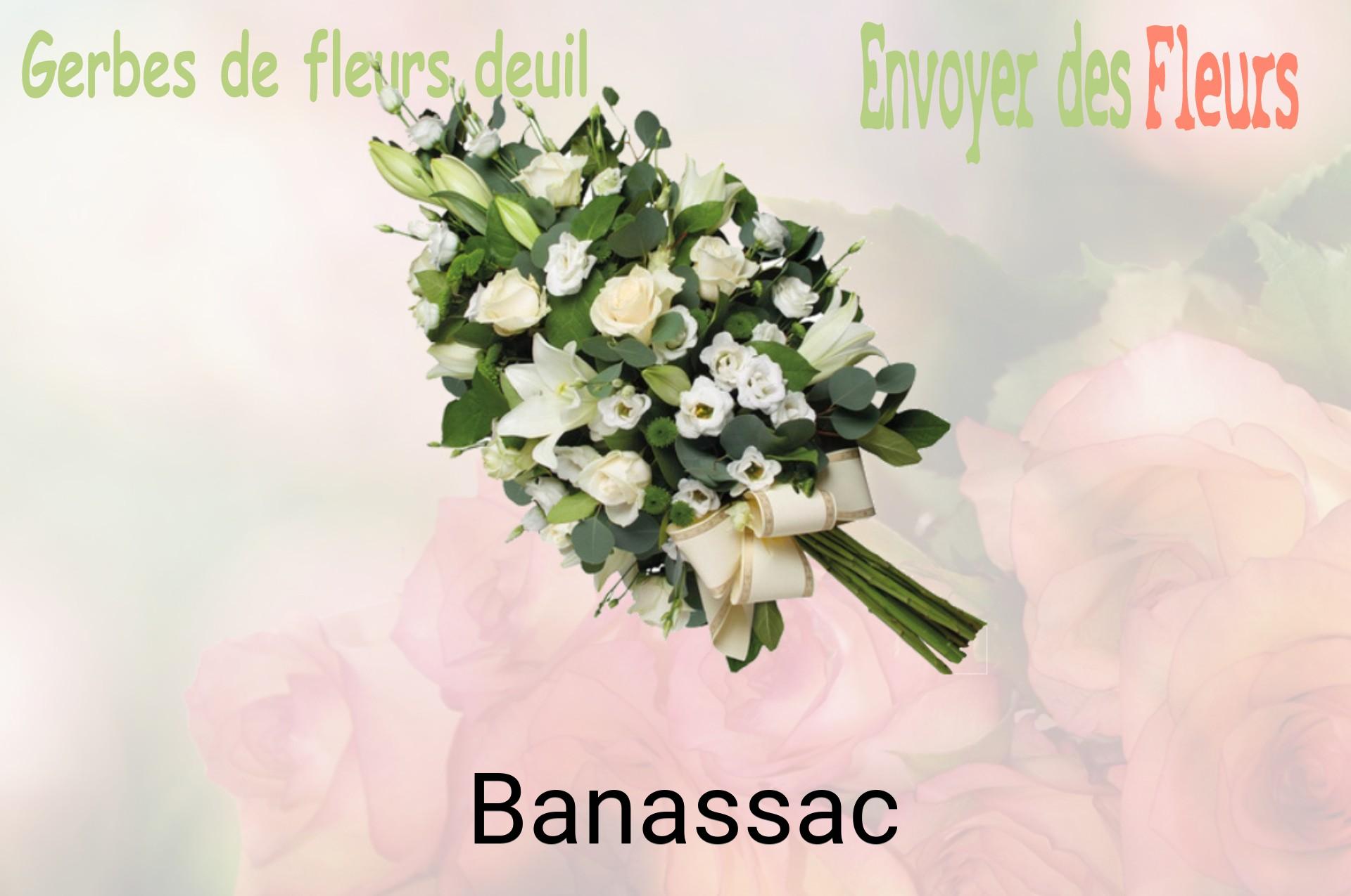 Gerbe de fleurs de deuil livrée à Banassac